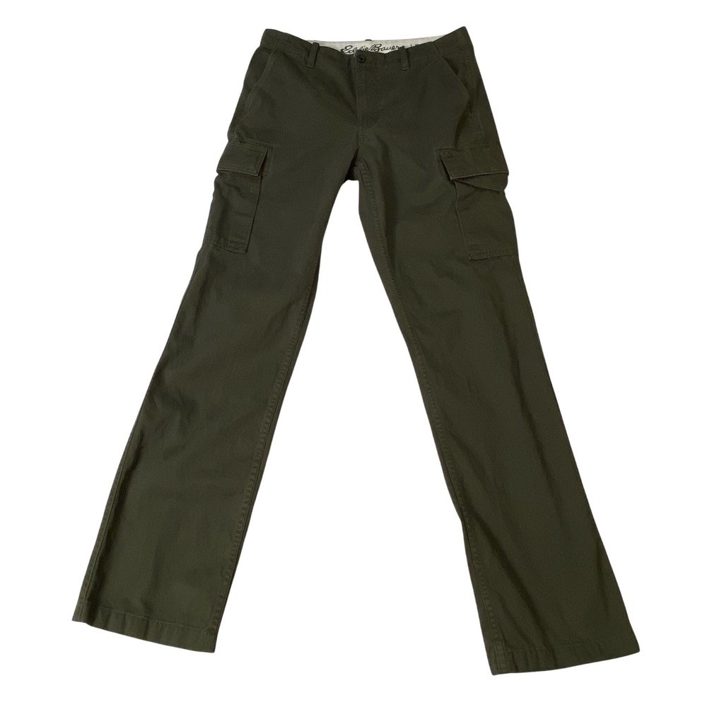 Eddie Bauer Mens Classic Fit‎ Cargo Pants Dark Olive Green 34x34 Straight Leg